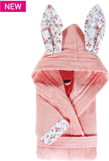 Kentia Kids Hooded Bathrobe Hummer Pink Kentia Kids Hooded Bathrobe Hummer Pink