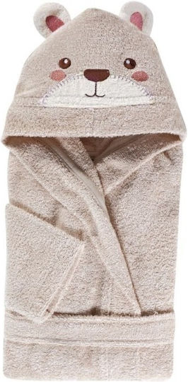 Kentia Kids Hooded Bathrobe Elmo Beige Kentia Kids Hooded Bathrobe Elmo Beige