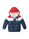Kids' Casual Jacket Short with Lining & Hood Navy Blue