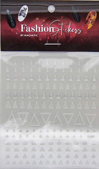 Magnetic Nail Design Fashion Sticker Triangle Silver Стикери с дизайн за Нокти в Сребрист Цвят