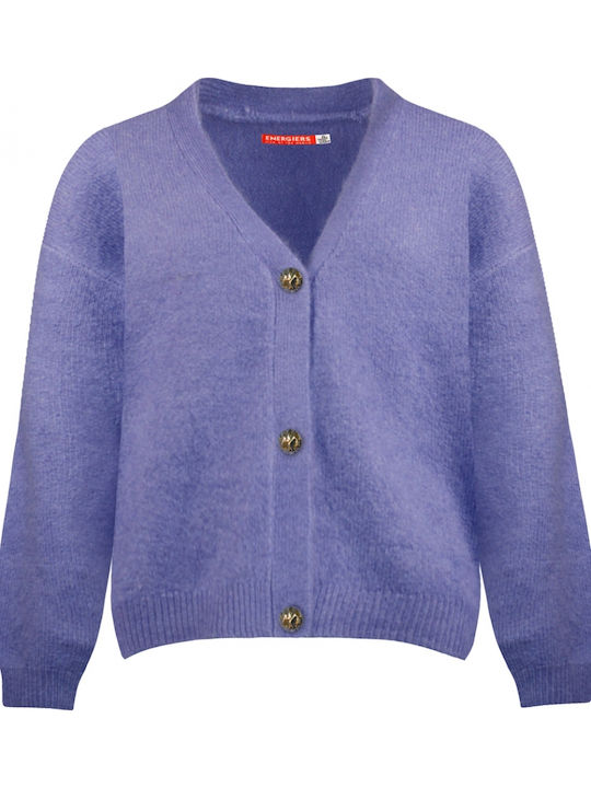 Kids Cardigan Knitted Purple
