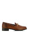 Leather Women's Moccasins in Tabac Brown Color