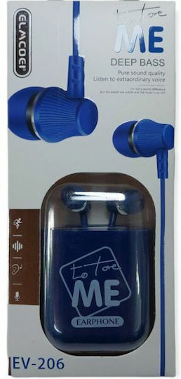 EV-206 In-ear Handsfree με Βύσμα 3.5mm Μπλε
