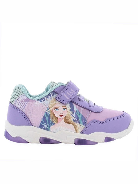 Disney Παιδικά Sneakers με Φωτάκια για Κορίτσι Λιλά