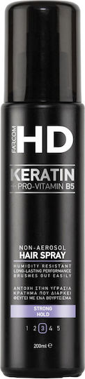 Farcom HD Keratin & Pro-vitamin B5 Extra Strong Hold Hair Lacquer for Strong Hold 200ml