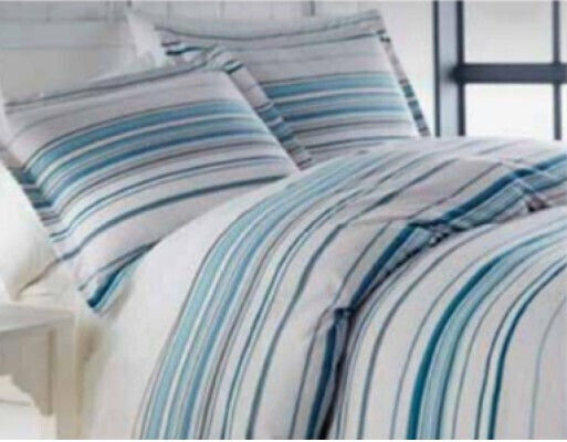 TnS Чаршаф King Size с Ластик 180x200+25см. Blue - White