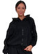 Body Action Women's Long Hooded Cardigan Black