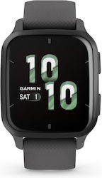 Garmin Venu Sq 2 Aluminium 40mm Waterproof Smartwatch with Heart Rate Monitor (Slate Aluminium Bezel with Shadow Grey Case and Silicone Band)