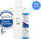 Pentair 2G Slimline WHF14D-EU Water Filtration System Single Under Sink Pipe Cross Section 1/4'' with Replacement Filter Purewater CL2510 (USA) 0.5μm