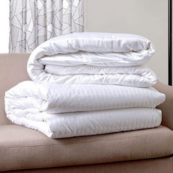 Blanc de Blanc Summer Duvet Dobby Stripe Hotel Blanket W260xL240cm White