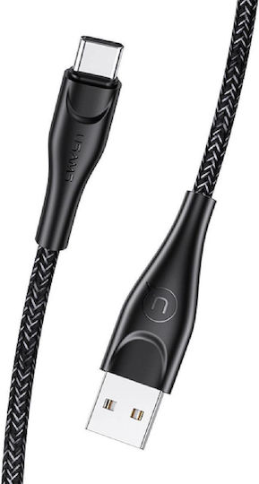 Usams US-SJ392 Braided USB 2.0 Cable USB-C male - USB-A 10W Μαύρο 1m SJ392USB01