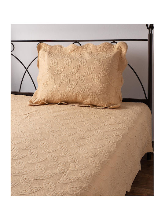 Silk Fashion M128 Set Coverlet Single Cotton Gold 160x220cm 2pcs