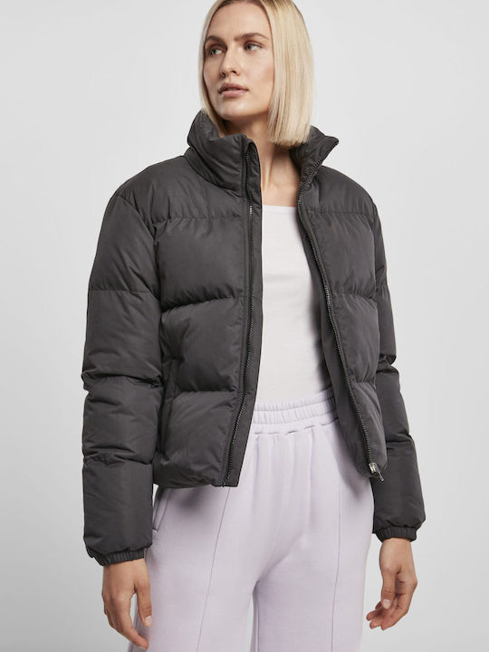 Urban Classics Scurt Jachetă de femei Puffer pentru iarnă Negru