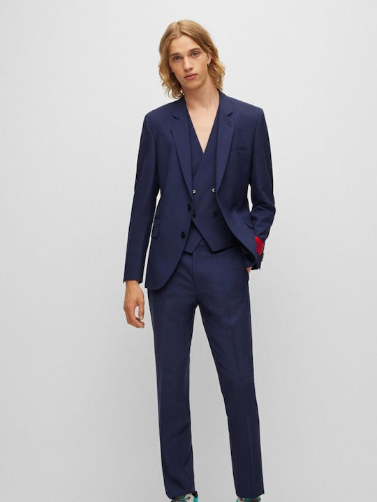 Arti/hesten222 Men's Winter Suit with Vest Slim Fit Blue