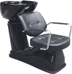 Gabbiano Vigor Stationary Hair Salon Sink With Black Chair Made Of Synthetic Leather Gabbiano Vigor Stationary Hair Salon Sink With Black Chair Made Of Synthetic Leather