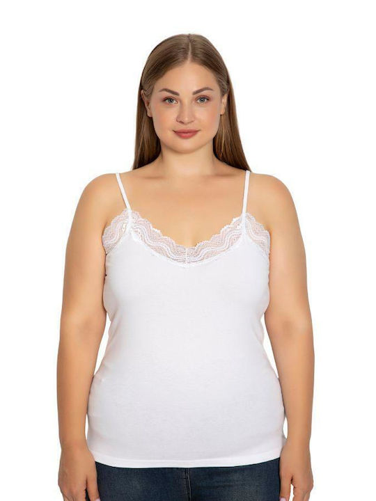 Siyah Inci SI Cu Bretele Bumbac Alb Tricou pent...