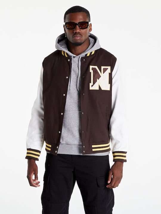 New Era Heritage Varsity Men's Bomber Jacket Brown