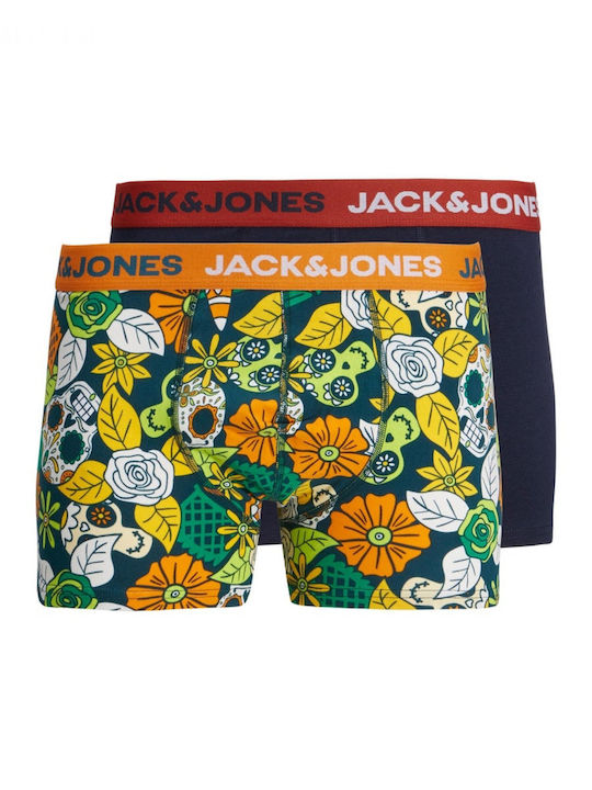 Jack & Jones Ανδρικά Μποξεράκια Sun Orange/Navy Blazer 2Pack