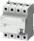 Siemens Phase Relay Earth Leakage 63A Four-Poles with Voltage 230V