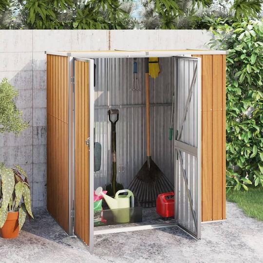 Metallic Garden Shed Galvanized Brown M1.61xW0.89xH1.61m