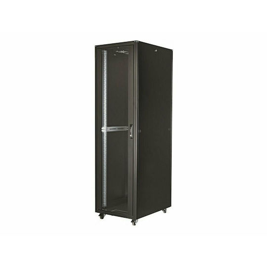 Mirsan Elegant Trio Επιδαπέδια Καμπίνα Rack 36U 60x100x180cm Μαύρο ELGT36U6010BL111