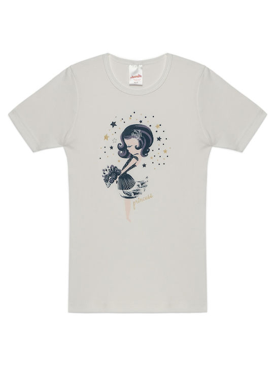 Minerva Princess Stars Къс ръкав Бял