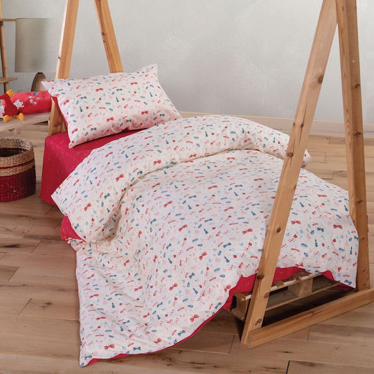 Nef-Nef Homeware Bugs Life Σετ Παιδική Παπλωματοθήκη Μονή με Μαξιλαροθήκη Βαμβακερή Κόκκινη 160x240εκ.