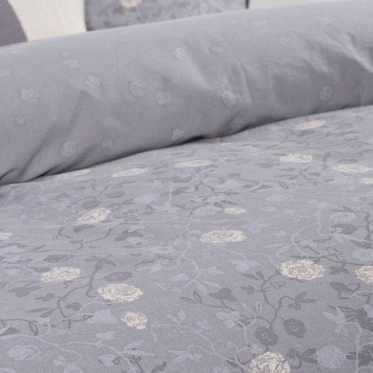 Nef-Nef Homeware Nef-Nef Homeware Bettbezug Liliana Baumwolle 240x230cm Übergröße mit 2 Kissenbezügen Grau
