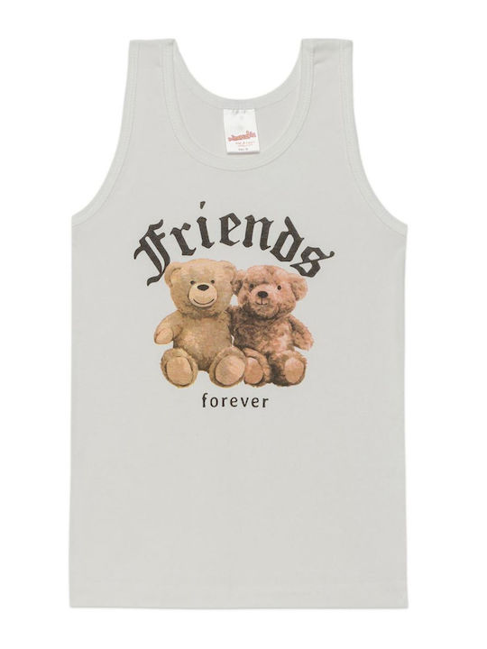 Minerva Teddy Bears Friends Forever Без ръкави Бял