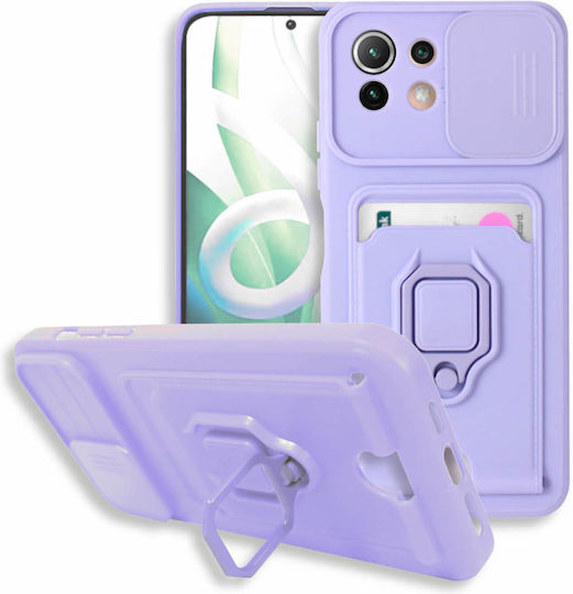 Bodycell Multifunction Back Cover Plastic with Strap and Card Slot Purple (Xiaomi Mi 11 Lite / 11 Lite 5G / 11 Lite 5G NE)