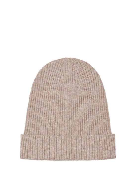 Only Ribbed Beanie Cap Beige