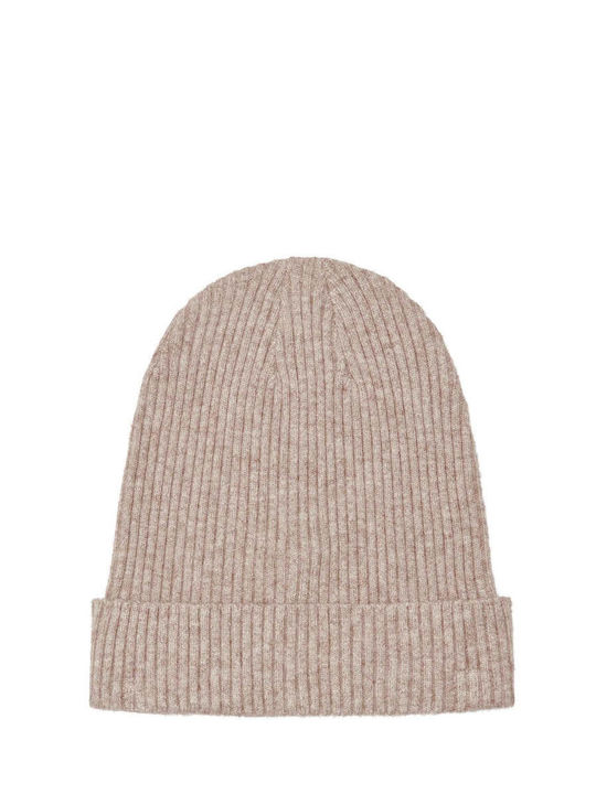 Only Beanie Frauen Beanie mit Rippstrick in Beige Farbe