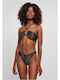 Bikini Set Top & Slip Bottom Brown Animal Print
