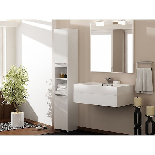 Topeshop S30 Στήλη Μπάνιου Δαπέδου 30x30x170cm Λευκή