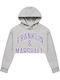 Cropped Women's Sweatshirt Hooded Gray