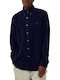 Long-sleeved Corduroy Shirt Navy Blue