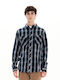 Langärmlig Flanell Hemd Geprüft Navy/Wine