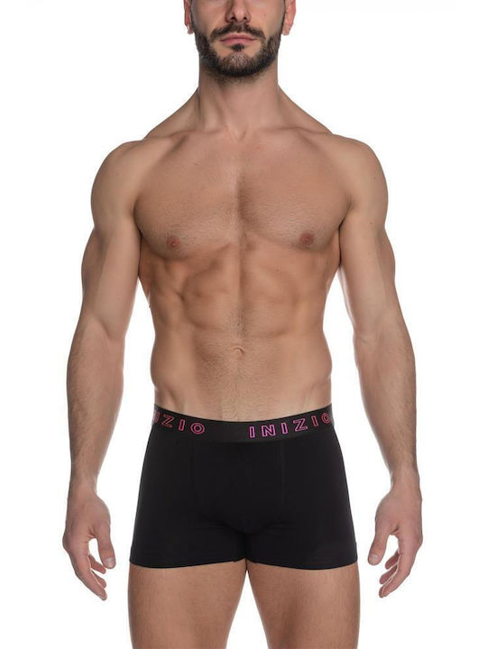 MEN'S BLACK BOXER INIZIO WITH EXTERNAL MAT RUBBER 44410 BLACK/PINK