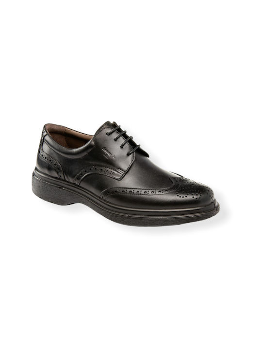 Boxer Leder Herren Oxfords Schwarz