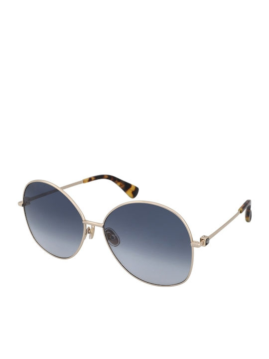 Max Mara Women's Sunglasses with Gold Metal Frame and Blue Lens MM 0034 32W