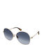 Max Mara Women's Sunglasses with Gold Metal Frame and Blue Lens MM 0034 32W