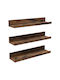 Shelves Wall Brown 3pcs 38x10x5cm