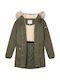 Alisa Kinder Parka Lang mit Futter & Kapuze Khaki