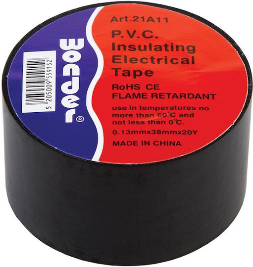VK Lighting Μονωτική Ταινία 38mm x 20m Μαύρη