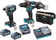 Makita DK0114G201 Σετ Δραπανοκατσάβιδο & Παλμικό Κατσαβίδι 40V με 2 Μπαταρίες 4Ah και Θήκη