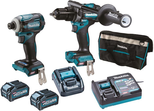 Makita DK0114G201 Σετ Δραπανοκατσάβιδο & Παλμικό Κατσαβίδι 40V με 2 Μπαταρίες 4Ah και Θήκη