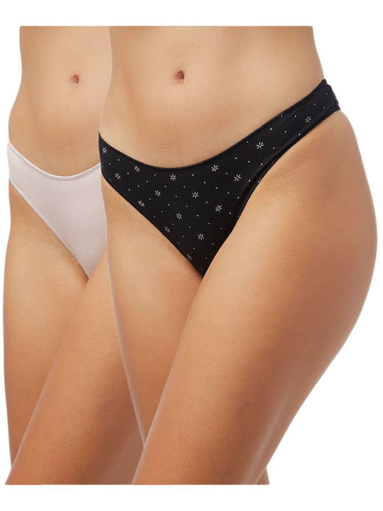 Minerva Damen Brasilien 2Pack Pink-Black Daisies