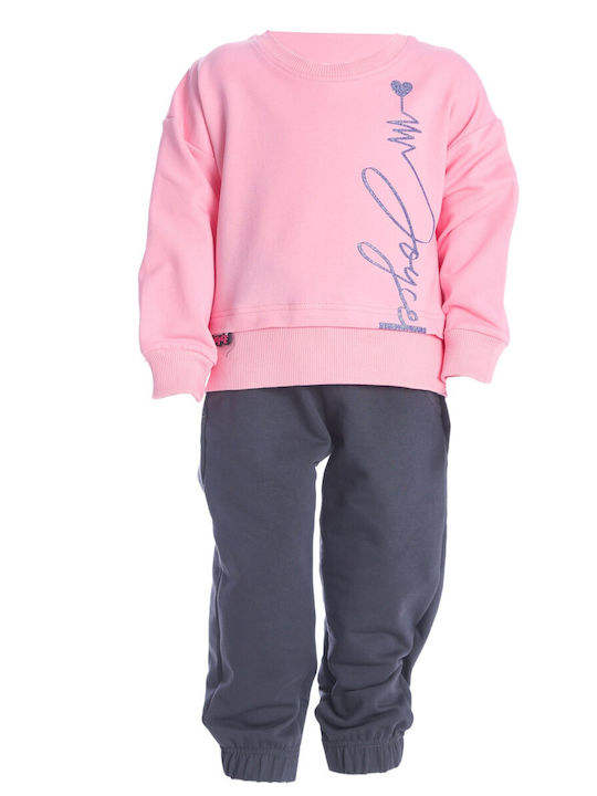 Joyce Kids Sweatpants Set Pink 2pcs