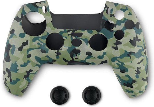 Spartan Gear Θήκη Σιλικόνης και Thumb Grips Green για Χειριστήριο PS5 Πράσινη