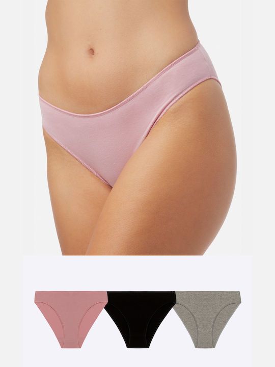 Minerva Cotton Women's Brazil 3Pack Pink / Blac...